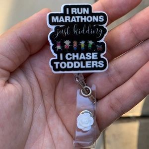 I Run Marathons.. Badge Holder